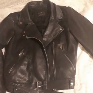 Zara genuine leather jacket